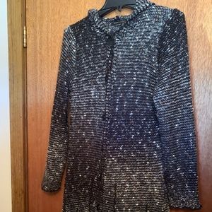 BCBGMaxAzria blacks/whites long sweater XL